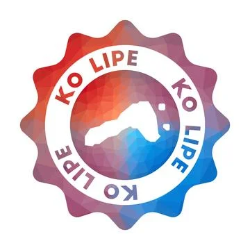 Ko Lipe low poly logo. Colorful gradient travel logo of the island in geome.. Illustrazione stock