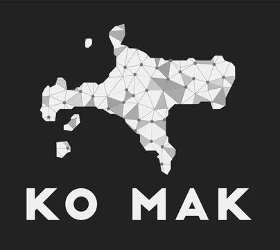 Ko Mak - communication network map of island. Ko Mak trendy geometric desig.. 스톡 일러스트