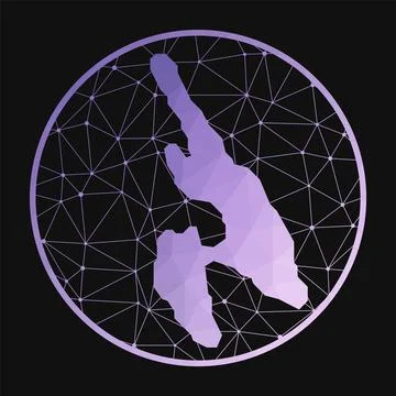 Ko Phi Phi icon. Vector polygonal map. The island map with purple low poly .. Stock Illustration