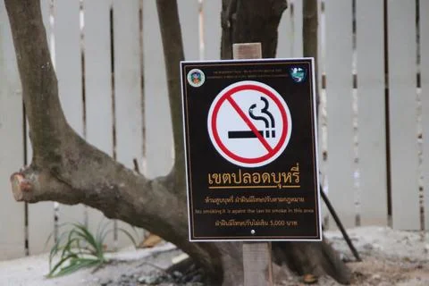 Ko Phi Phi Leh, Thailand - January 28, 2025: A no smoking sign Stock-Fotos