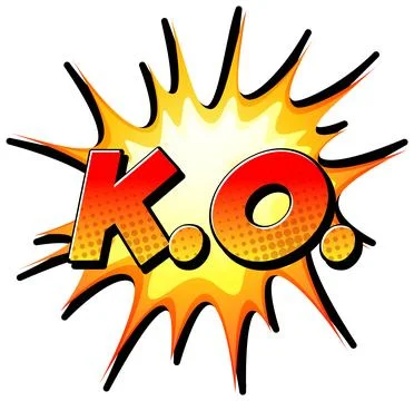 KO retro comic speech bubble and effect in pop art style Stock Illustration