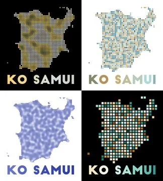 Ko Samui map. Collection of map of Ko Samui in dotted style. Borders of the.. Stock Photos