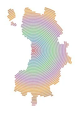 Ko Tao dotted map. Digital style shape of Ko Tao. Tech icon of the island w.. Stock Illustration