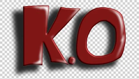 "K.O" word design on transparent background. Suitable for logos, icons and .. Stock Illustration