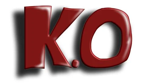 "K.O" word design on transparent background. Suitable for logos, icons and .. Illustrazione stock