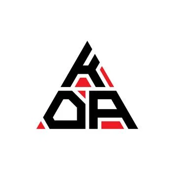KOA triangle letter logo design with triangle shape. KOA triangle logo desi.. Stock Illustration