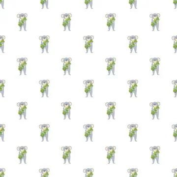 Koala animal cartoon seamless pattern background design イラスト素材