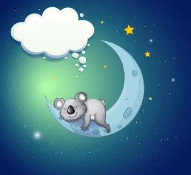 A koala bear above the moon Ilustração Stock