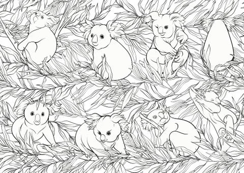 Koala bear seamless pattern. Stock Illustration
