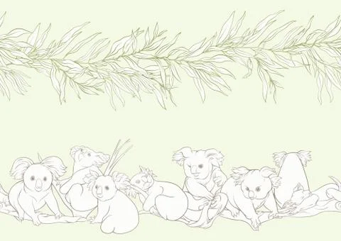 Koala bear seamless pattern. イラスト素材