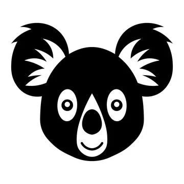 Koala black vector icon on white background Stock Illustration
