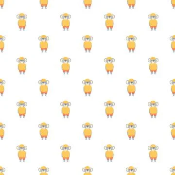 Koala cartoon character repeating seamless pattern design Stock Illustration