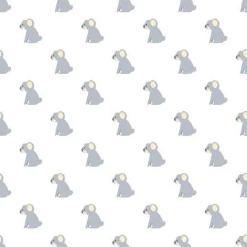 Koala cartoon pattern creating cute animal background Stock Illustration