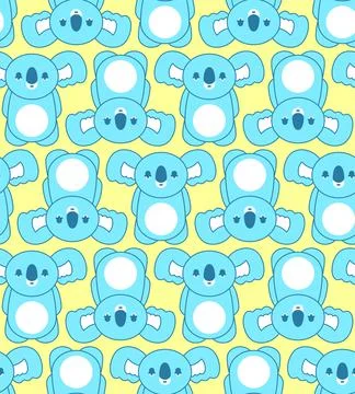 Koala cartoon pattern seamless. Australian marsupial bears background. vector イラスト素材