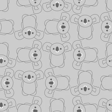 Koala cartoon pattern seamless. Australian marsupial bears background. vector Stock Illustration