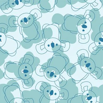 Koala cartoon pattern seamless. Australian marsupial bears background. vector イラスト素材