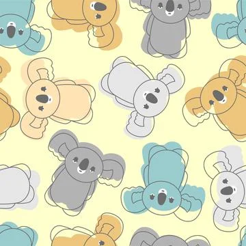Koala cartoon pattern seamless. Australian marsupial bears background. vector イラスト素材