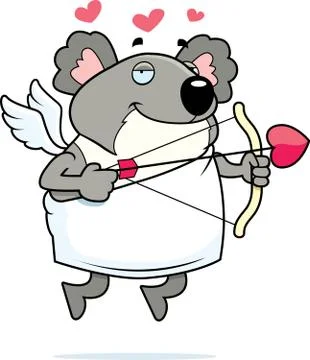 Koala cupid 스톡 일러스트