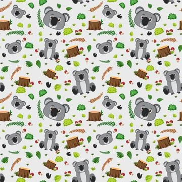 Koala cute animal seamless pattern イラスト素材