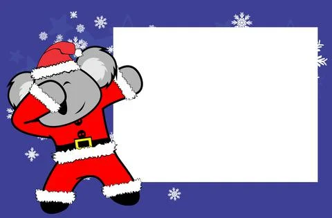 Koala dabbing pose xmas background Stock Illustration