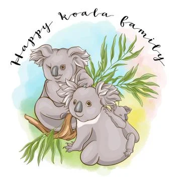 Koala family Stock Illustration