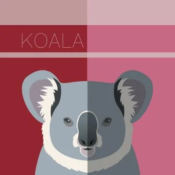 Koala flat postcard Stock Illustration