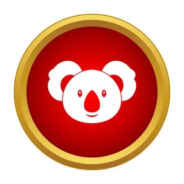 Koala head icon in red circle button イラスト素材