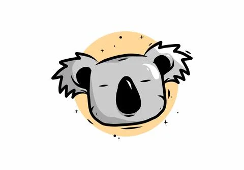 Koala head illustration drawing Stock Illustration