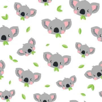 Koala head repeat pattern Stock Illustration