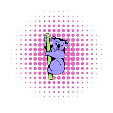Koala icon in comics style Stock Illustration