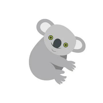 Koala icon, flat style Stock Illustration