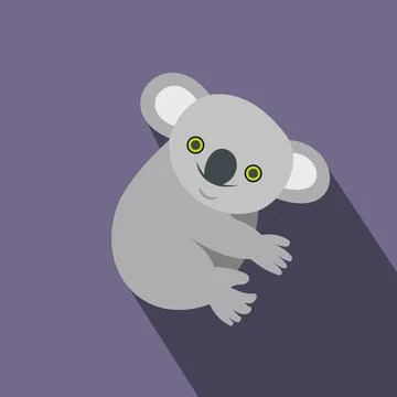 Koala icon, flat style Stock Illustration