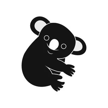 Koala icon, simple style Stock Illustration