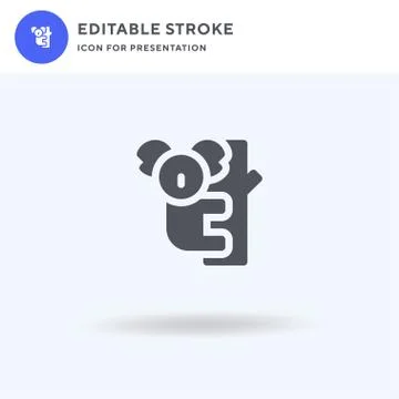 Koala icon vector, filled flat sign, solid pictogram isolated on white, logo Illustrazione stock