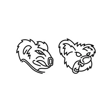 Koala logo vector icon line outline Stock Illustration