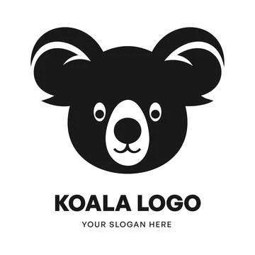 Koala logo vector template emblem symbol. Head icon design isolated on white Stockillustratie