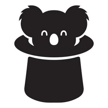 Koala magic hat logo icon vector illustration Stock Illustration