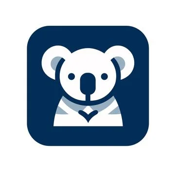 Koala Minimalist Logo Vector Illustrator Stock Illustration