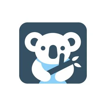 Koala Minimalist Logo Vector Illustrator Stock Illustration