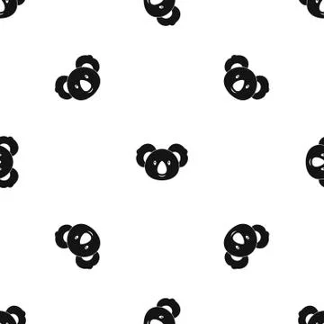 Koala pattern seamless black Illustrazione stock