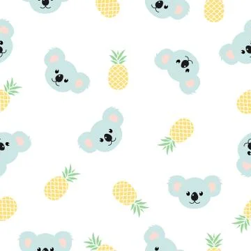 Koala pattern seamless vector background. イラスト素材