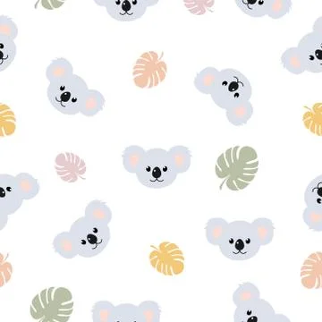 Koala pattern seamless vector background. イラスト素材