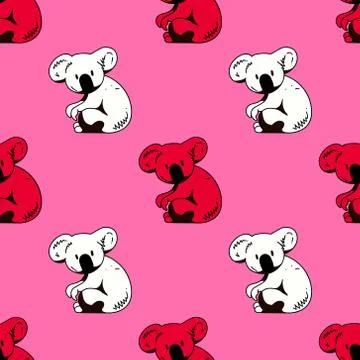 Koala seamless pattern Stock Illustration