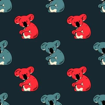 Koala seamless pattern Stock Illustration