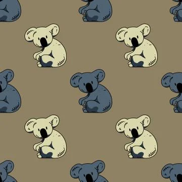 Koala seamless pattern Stock Illustration