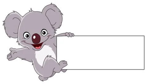 Koala with sign Stock Illustration
