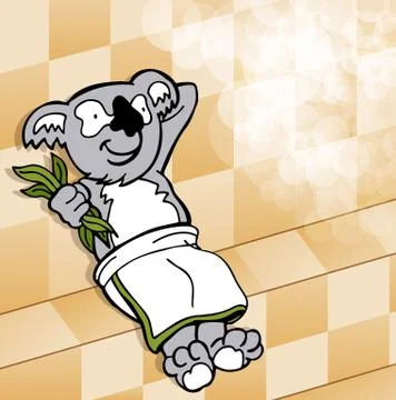 Koala steam room Stock Illustration
