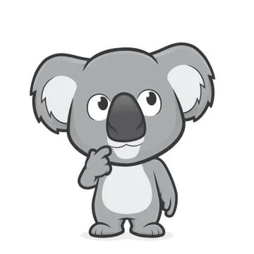 Koala in thinking gesture Stock Illustration