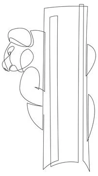 Koala on a tree abstract doodle sketch. Stock Illustration