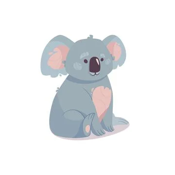 Koala vector, cute gray bear. Funny beast from the Australian series. Fluffy Illustrazione stock